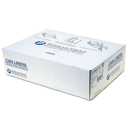 Inteplast Group S366014N 55 Gallon Capacity, 60" Length x 36" Width x 14 Mic Thickness, Natural Color, HDPE Commercial Coreless Institutional Trash Can Liner (Case of 8 Roll, 25 Bags per Roll)