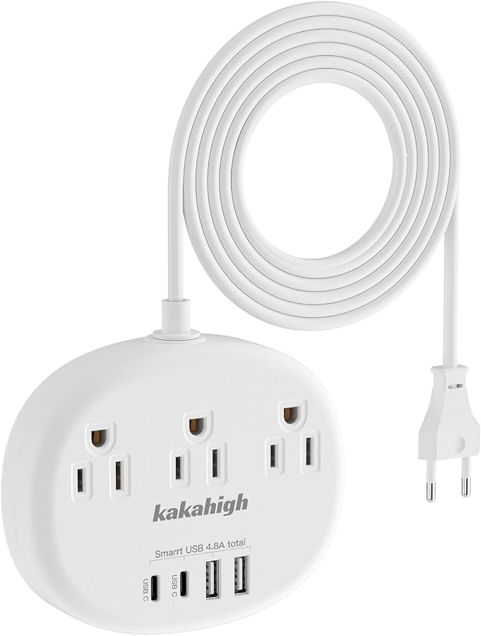 European Travel Plug Adapter, European Extension Cord 3FT