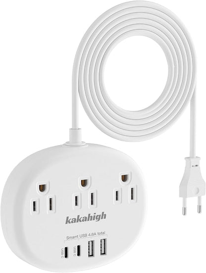 European Travel Plug Adapter, European Extension Cord 3FT