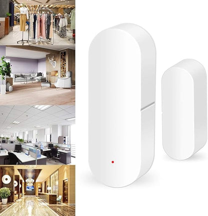 Smart Door Window Sensor,Door Open Closed Alarm Detectors Compatible Home and Tuya Voice Control,Real Time SMS Notification