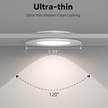 acegoo RV 2.75" Recessed LED Ceiling Light 12V Ultra-Thin Puck Light, Dimmable RV Lights Interior for Camper Van Truck Motorhome Boat Sailboat Roof Under Cabinet Lighting, 6 Pack (White,Cool White)