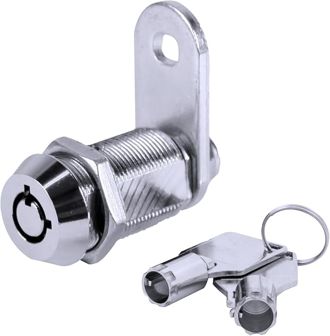 FJM Security MEI-2400AL-KD Tubular Cam Lock for Smart Home, Cabinet Locks Baby Proofing Solution, Door Lock & Drawer Lock for Home Improvement, with 1 ⅛” Cylinder, Keyed Different, Chrome