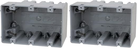 Southwire MSB3G Three Gang Device Box with Depth Adjustable; Heavy Duty 42lb (Pack of 2)