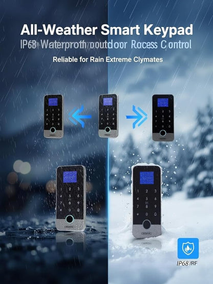 Waterproof Smart Home Security Systems Fingerprint,Password,Tuya Remote Unlock,IC Keychain Multiple Methods，with Door Switch,Power Supply DC 12V,Electric Drop Bolt