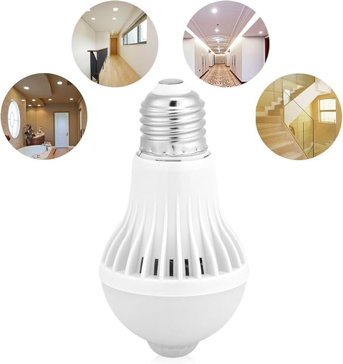 TOPINCN E27 Motion Sensor Light Bulb, Smart Infrared Sensor PIR LED Bulbs, Auto On/Off Night Light for Outdoor Indoor Stairs Garage Corridor(5W)