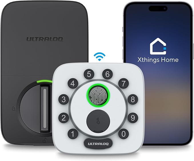 ULTRALOQ Bolt SE Smart Lock,Built-in WiFi,Matter Over Thread,Remote Access | Works with Apple Home, Alexa, Google, SmartThings, Smart Deadbolt Lock Front Door with Fingerprint, Code, App Control, Gray