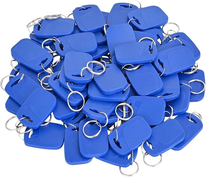 13.56MHZ RFID Key Fobs for Door Access RFID Tags IC Key Fob Programmable IC Card Keychain Pack of 50
