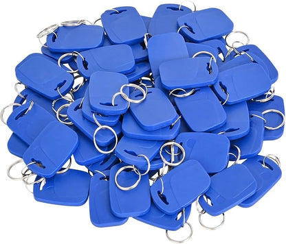 13.56MHZ RFID Key Fobs for Door Access RFID Tags IC Key Fob Programmable IC Card Keychain Pack of 50
