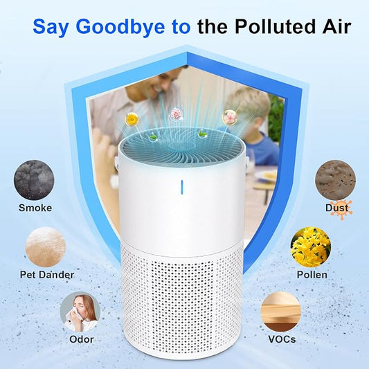 Air Purifiers for Home Large Room up to 1095 Ft², H13 True HEPA Filter Air Purifier for Bedroom with Quiet Sleep Mode & Timer, Air Cleaner for Pets Hair, Smoke, Odor, Dust