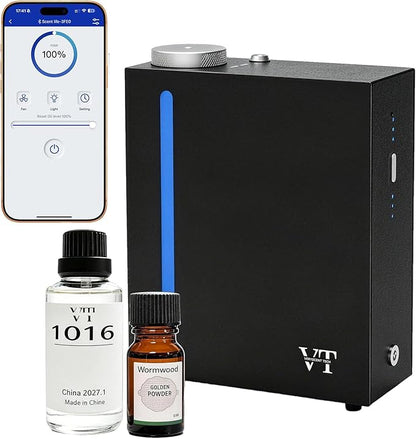 Waterless Essential Oil Diffuser 3000 Sq.Ft Coverage for Large Home,Hotel,Office,Includes fragrance essential oil set.Cold Air Scent Diffuser Machine with Bluetooth App Control,HVAC Fragrance Diffuser