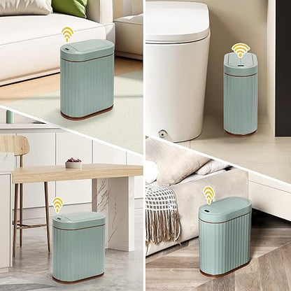 ELPHECO Motion Sensor Bathroom Trash Can with Lid 2 Gal Automatic Trash Can