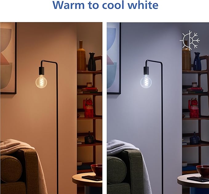 Philips Smart Vintage Amber G25 25W Color Filament LED Smart Bulb 4 Pack - E26 Indoor -Connect to Your Wi-Fi - Control with Voice or App - Powered by WiZ Connected