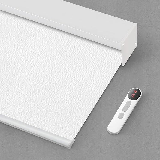 Bringnox Motorized Blinds with Remote,100% Blackout Smart Roller Blinds Compatible with Google Home and Alexa Via HUB,and Motorized Window Blinds Customized