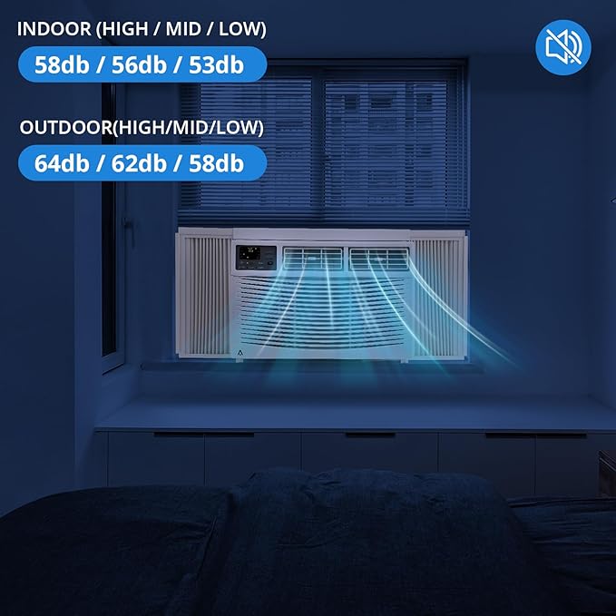 8000 BTU Window Air Conditioner with WiFi & App Control, Smart Window Mount AC Unit with Remote, Cools up to 350 Sq. Ft., 3-in-1 Cooling, Fan & Dehumidifier, Sleep Mode, 24H Timer, White