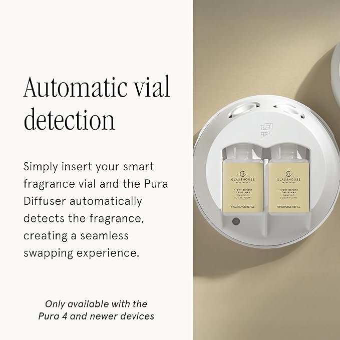 Pura x Glasshouse Home Scent Refill - Smart Air Diffuser - Hours of Luxury Fragrance per Refill - Home Essential - Clean & Safe Diffuser Fragrance - Night Before Christmas