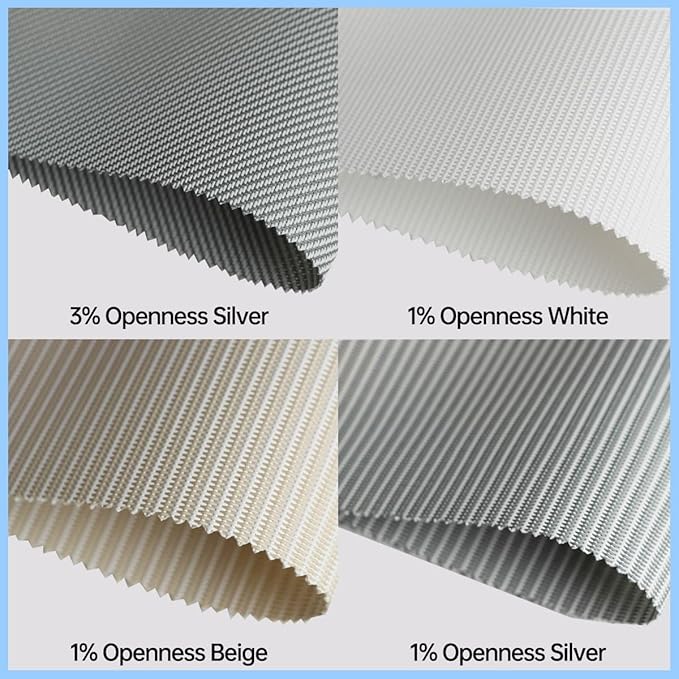 Solar Shades Fabric Sample, Light Filtering Shades Sample booklets for Indoor Windows Treatment, Roller Shades Sample（1-5% Openness Mixed）