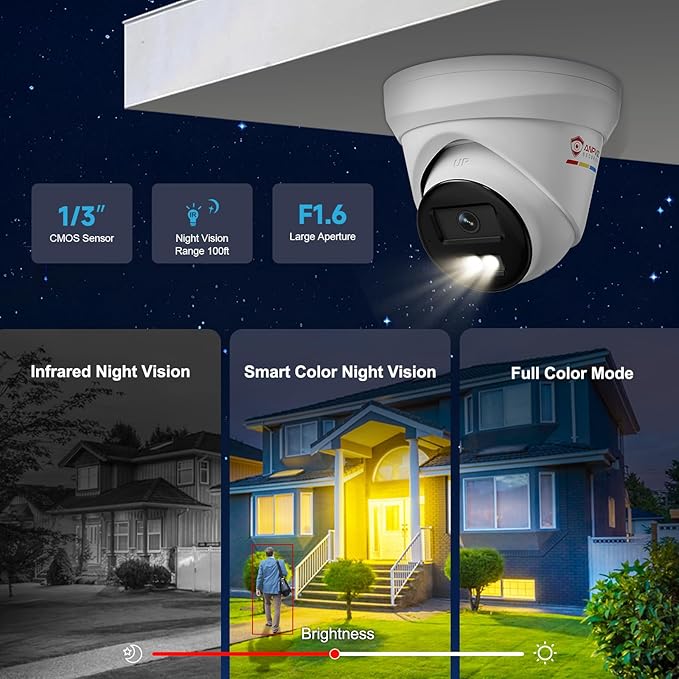 Anpviz 32 Channel 12MP NVR PoE Security Camera System, 32CH H.265+ NVR with 8TB HDD and 16 Ports PoE Switch, 24pcs 4K 8MP IP Wired Cameras with Color Night Vision, CCTV for Business Home（H Series）