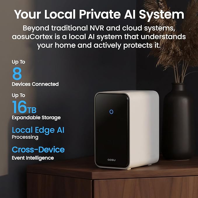 aosu Total-Watch Classic AI Suite, 3K Solar Security Camera Outdoor System | 3K / 5MP, AI Human+Vehicle+Pet, Expandable to 16TB, Works with Alexa & Google Assistant, 170° Wide, Outdoor PTZ 360°