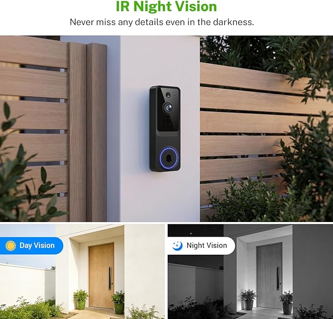 1080P Wireless Baby Monitor with AI Human Detection, Battery Powered, Two-Way Audio & Night Vision, 2.4G WiFi Smart Security Cam, Cloud Storage Ready