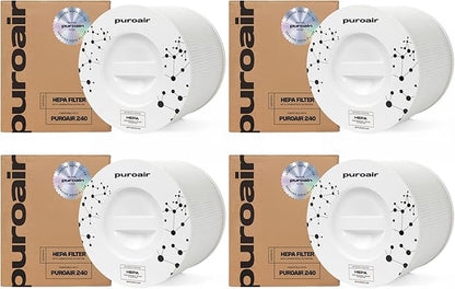 PuroAir 240 Replacement Filter - Genuine Puro Air 240 Filter Replacement - Official PuroAir Air Purifier HEPA Filter with CarbonTech Filters 99.9% of Pollen, Dust, Pet Dander, Smoke, Odors (4PK)