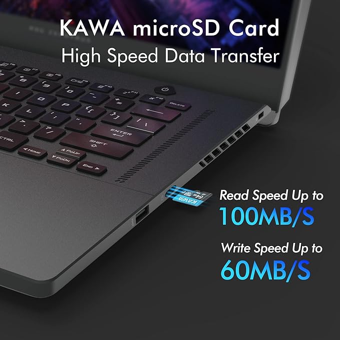KAWA 64GB Micro SD Card, High Endurance Video Monitoring Card, microSDXC Flash Memory Card, A1, U3, Class10, V30, High Speed TF Card for DashCam, Security Camera, Baby Monitor, Phones, Tablets, Drones