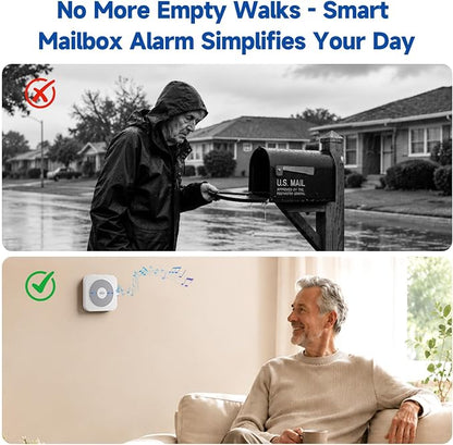 WiFi Mailbox Chime with Wireless, Smart Mailbox Alarm Sensor for Delivered