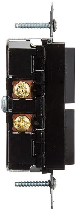 Leviton 15 Amp, 120/277 Volt, Decora Single-Pole, AC Combination Switch, Commercial Grade, Grounding, 5634-E, Black