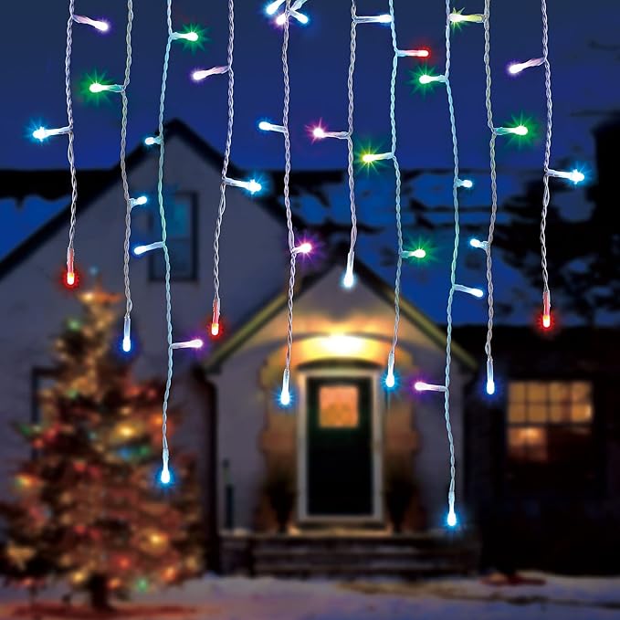 Home Heritage 6-Pack Lumations 7ft Christmas Holiday Party Lights — 50 RGB LED Icicle Lights — Twinkly Smart App Control