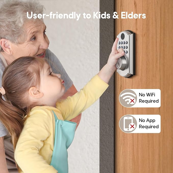 M19 Fingerprint Door Lock, Smart Keyless Entry Deadbolt for Front Door SN