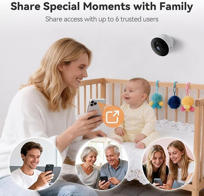 Dzees Magnetic Security Cameras Wireless Outdoor,2K AI Cameras for Home Security, Battery Powered, 1Min Install, 2-Way Audio,IR Color Night Vision, Cloud & SD Card Storage, Outside Indoor Surveillance