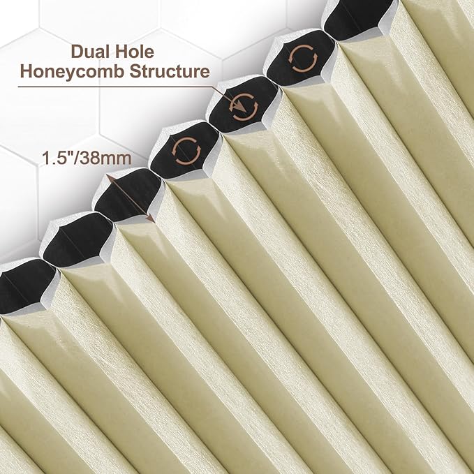 Godark Motorized Blackout Cellular Shades Compatible with Alexa/Google Home Electric Blinds Smart Honeycomb Shades for Windows Automatic Blinds with Remote Custom Size-Beige