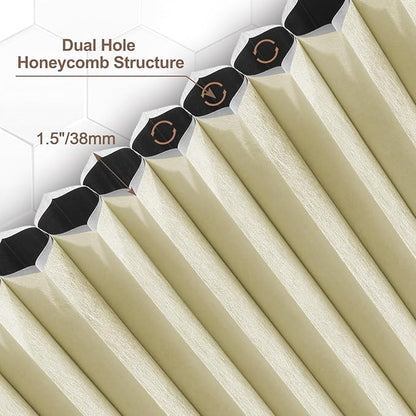 Godark Motorized Blackout Cellular Shades Compatible with Alexa/Google Home Electric Blinds Smart Honeycomb Shades for Windows Automatic Blinds with Remote Custom Size-Beige