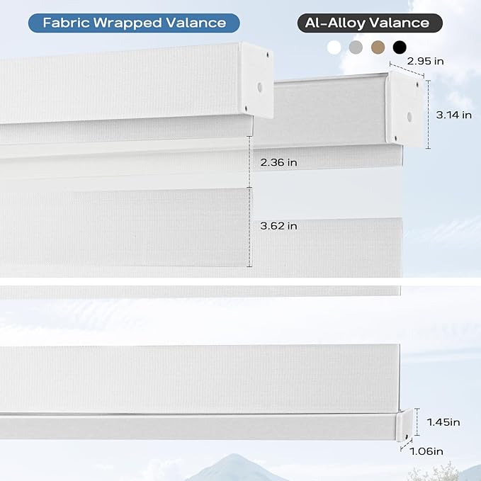 Motorized Zebra Blinds Dual Layer Window Shades Remote Roller Blinds with Alexa Google and Homekit Electric Horizontal Window Blindsfor Home Office Customized Size(60% Light Filtering - White)