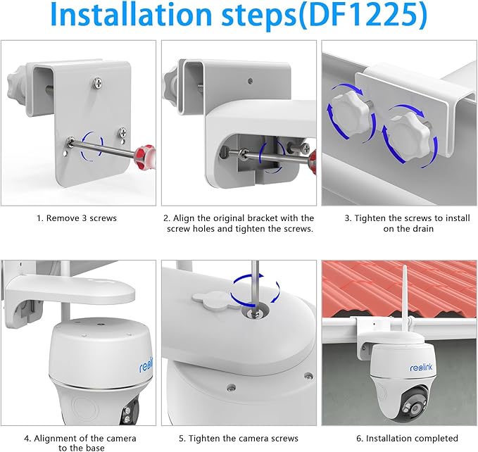 HOLACA Gutter Mount Bracket Compatible with Reolink Argus PT 3MP, Reolink Argus PT 4MP/2K, Reolink Argus PT 5MP/2K, Reolink Argus PT 4K/8MP, Reolink Go PT Ultra Security Camera and Reolink Solar Panel