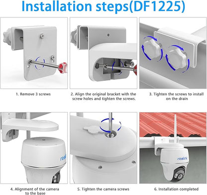 HOLACA Gutter Mount Bracket Compatible with Reolink Argus PT 3MP, Reolink Argus PT 4MP/2K, Reolink Argus PT 5MP/2K, Reolink Argus PT 4K/8MP, Reolink Go PT Ultra Security Camera and Reolink Solar Panel