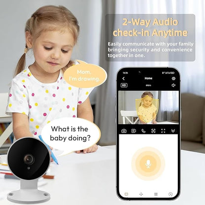 3MP Indoor Security Camera, Suitable for Home Security Protection, Featuring AI Voice-Altering Two-Way Communication, Motion Detection and NGHT Vision Capabilities (2)