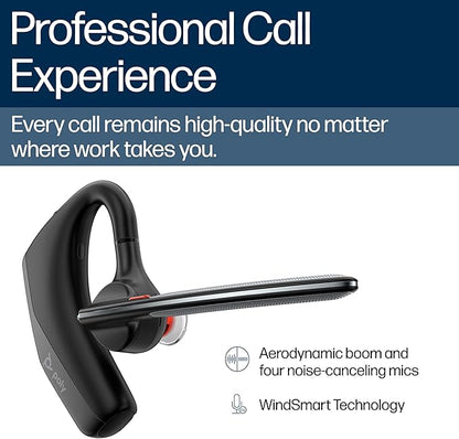 Poly Voyager Legend 30 - Bluetooth Headphones with Mic - Discreet Boom & 4 Noise-Canceling Mics - WindSmart Technology - All-Day Comfort - Seamless Connectivity - Smart Sensors & Call Controls