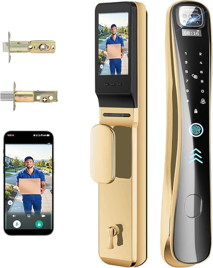 EIYSIE Video Smart Lock with Camera & Doorbell, 8-in-1 WiFi Keypad Deadbolt