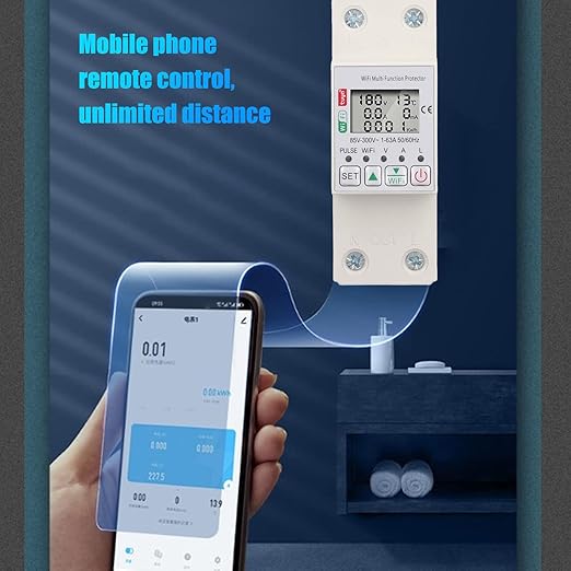 AC85-300V 63A Smart Circuit Breaker, Smart Breaker, Smart Shunt for Tuya Energy Circuit Breaker Multi Function Protector