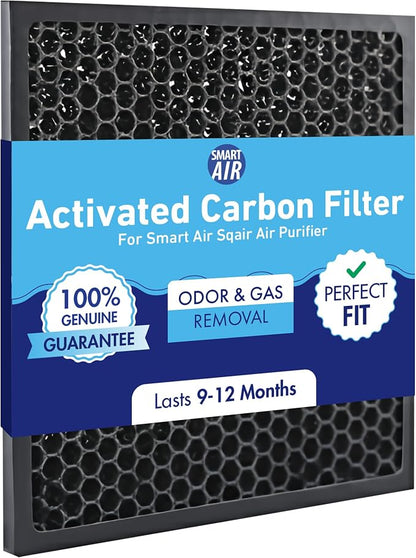 Smart Air (aka Smart Health) Sqair Genuine Replacement Carbon Filter (1 Pack) |Verified VOC & Odor Reduction| Activated Carbon Pellets for Smoke, Chemical Fumes & Pet Odors