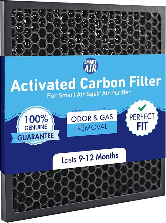 Smart Air (aka Smart Health) Sqair Genuine Replacement Carbon Filter (1 Pack) |Verified VOC & Odor Reduction| Activated Carbon Pellets for Smoke, Chemical Fumes & Pet Odors