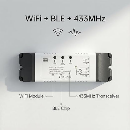 WiFi Linear Actuator Module, Motor Controller with Tuya Smart Life App, Alexa Voice Control, RF433 Remote, Forward Reverse Switch & WiFi Timer Switch for Automation (AC 85V-220V)