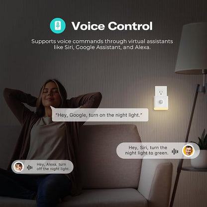 THIRDREALITY Smart Color Night Light 2 Pack, Matter Over WiFi, 3-1 Multi-Functionality, Work with SmartThings, Google Home, Apple Home, Alexa