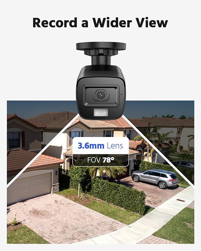 ANNKE 1080p HD-TVI Security Surveillance Camera for Home CCTV System, 2MP Bullet BNC Camera with 100 ft Super Night Vision, IP66 Surveillance Weatherproof Add–on Wired Cam