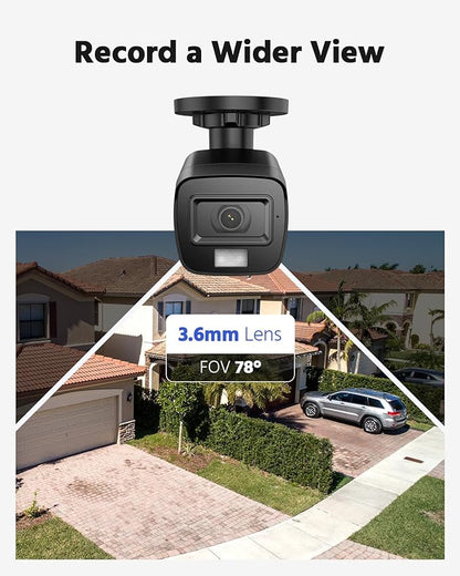 ANNKE 1080p HD-TVI Security Surveillance Camera for Home CCTV System, 2MP Bullet BNC Camera with 100 ft Super Night Vision, IP66 Surveillance Weatherproof Add–on Wired Cam