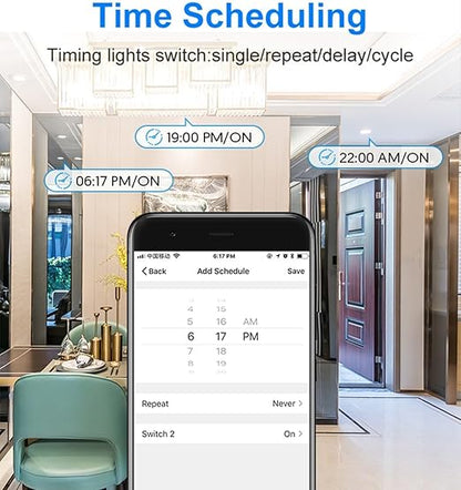 Nexete Smart Light Switch,2.4GHz Wi-Fi Single Pole Touch Switch, Timmer Voice & Smart Life App Control,Compatible with Alexa Google Assistant,Neutral Wire Required,White(Single Switch)