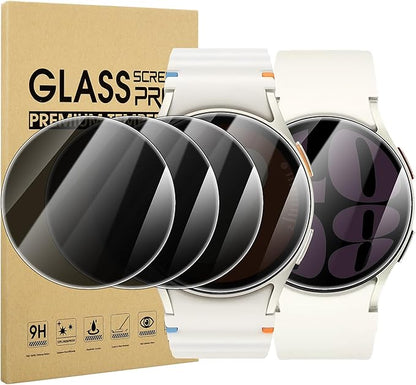 Suoman 4-Pack for Samsung Galaxy Watch 6/7/FE 40mm Privacy Screen Protector, [Anti-peeping] 9H Hardness Ultra-thin Tempered Glass Screen Protective Film