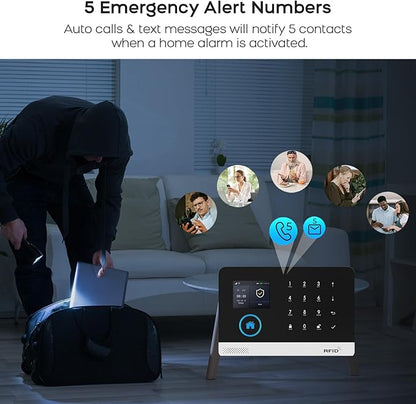 PGST Home Security System - 21-Piece WiFi Wireless Alarm Kit with App Control,Compatible with Alexa No Monthly Fees
