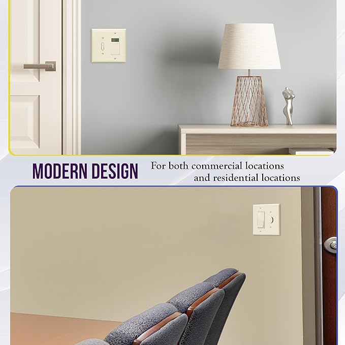 ENERLITES Combination Toggle Light Switch/Decorator Light Switch Plate, Double Switch Wall Plate, Mid-Size 2-Gang 4.88" x 4.92", Polycarbonate Thermoplastic, 881131M-LA, Light Almond