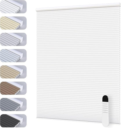 Motorized Cellular Shades with Cordless, Smart Electric Honeycomb Blind with Remote Control, Blackout or Light Filtering Fabric, Automatic Cellular Shades for Home and Office Indoor Window